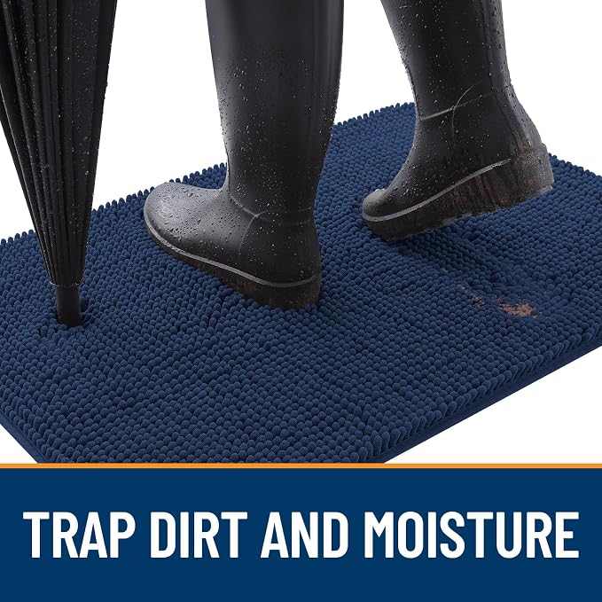 OLANLY Dog Door Mat for Muddy Paws 44x24, Super Absorbent Chenille Mud Mat | - Image 2