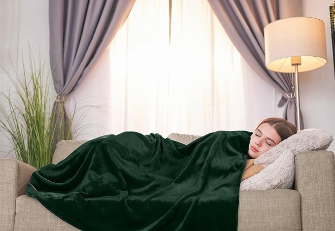 Utopia Bedding Soft Fleece Bed Blanket Throw Size Forest Green | Microfiber - Image 9