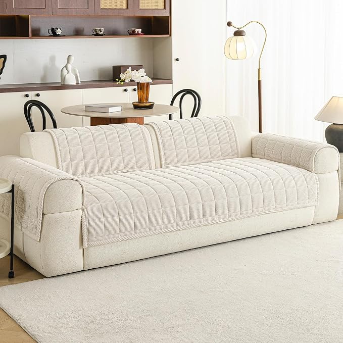 Velvet Couch Covers for Sectional Sofa Washable, Non-Slip L Shaped Sectional - Image 2