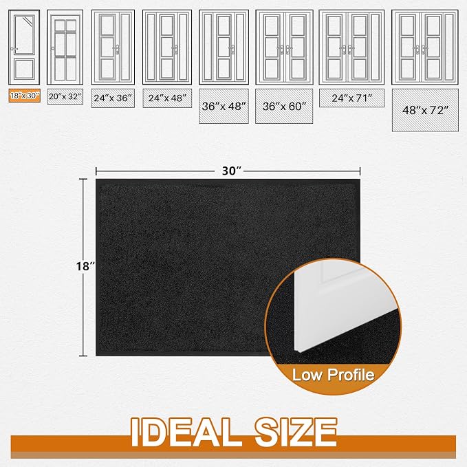 Super Absorbent Front Door Mat, 29.5" x 17", Non-Slip Washable Indoor Doormats - Image 3