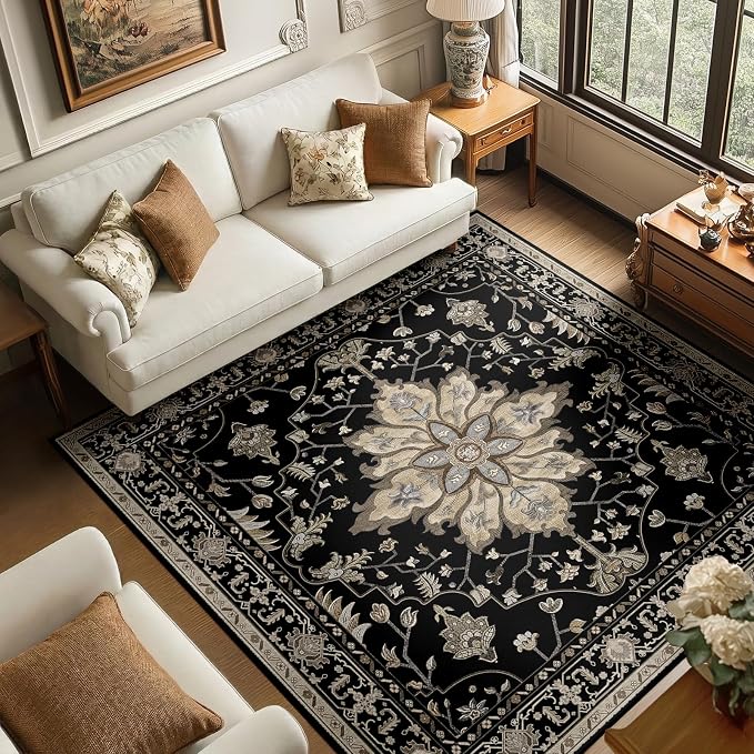 RELEANY Washable Area Rug, Square 6'x6', Water Repellent, Pet Friendly by RELEANY