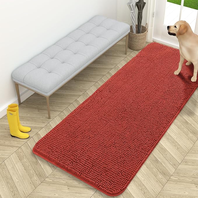 OLANLY Dog Door Mat for Muddy Paws 59x24, Super Absorbent Chenille Mud Mat | by OLANLY