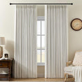 100% Blackout Pinch Pleated Linen Curtains 105 Inches Long by AUSSPVOCT