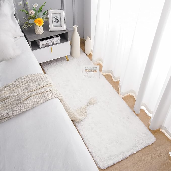 Chicrug Soft Runner Rugs for Bedroom Living Room Plush Fluffy Rug 2x8 | Shag - Image 3