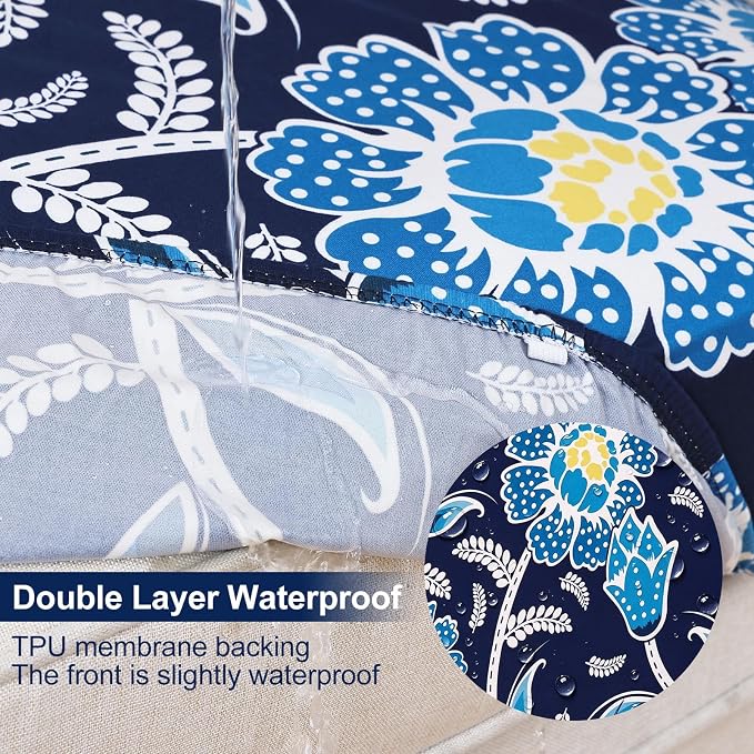 Smiry Waterproof Patio Cushion Covers, Stretch Outdoor Furniture Covers | Couch - Image 2