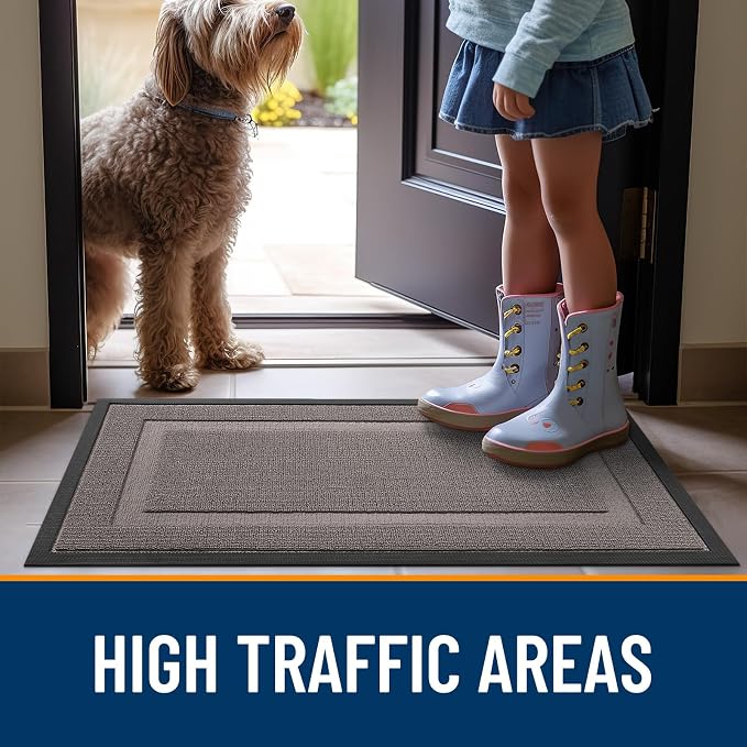 OLANLY Front Door Mat Outside 47x32, All-Season Heavy-Duty Rubber Doormat | - Image 6