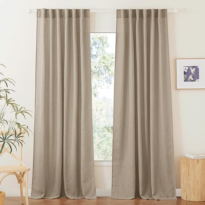 RYB HOME Linen Semi Sheer Curtains by RYBHOME