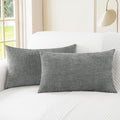 CaliTime Decorative Couch Throw Pillow Covers 20 X 12 Inches Medium Grey | Pack by CaliTime
