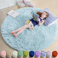 Amdrebio Light Blue Fuzzy Round Circle Area Rug 5Ft by Amdrebio