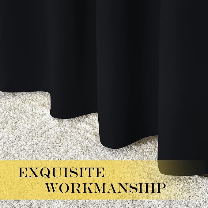 NICETOWN Blackout Black Curtain 72 inches Long, Grommet Thermal Insulated - Image 5