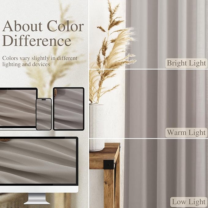 Stone Grey Linen Curtains 120 Inches Long - Image 3
