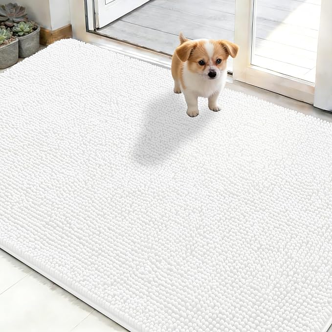 OLANLY Dog Door Mat for Muddy Paws 48x30, Super Absorbent Chenille Mud Mat | by OLANLY