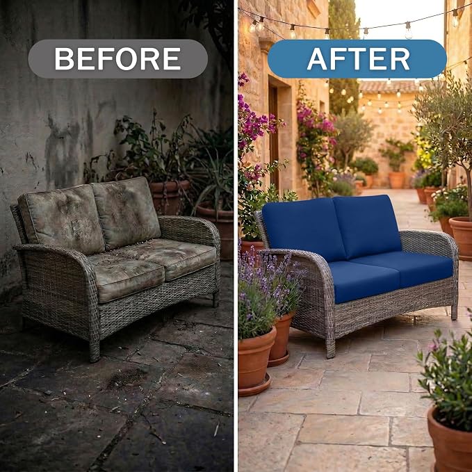 Waterproof Outdoor Cushion Covers, Stretch Patio Slipcovers | UV Resistant - Image 4