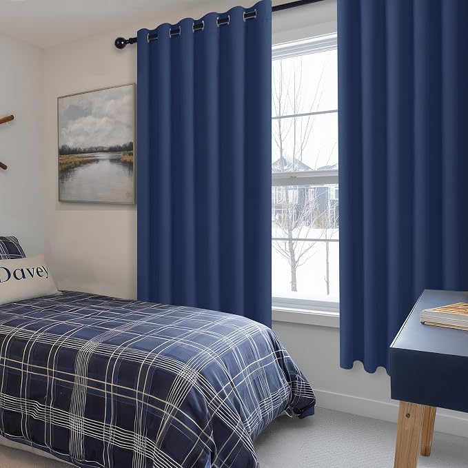 Room Darkening Curtains for Bedroom, 70 x 63 Inches, 2 Panels | Thermal - Image 6