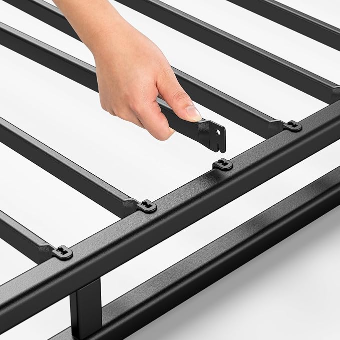 ZINUS Quick Lock Metal Smart Box Spring, 4 Inch Mattress Foundation, Strong Metal Structure, Easy Assembly, King, White