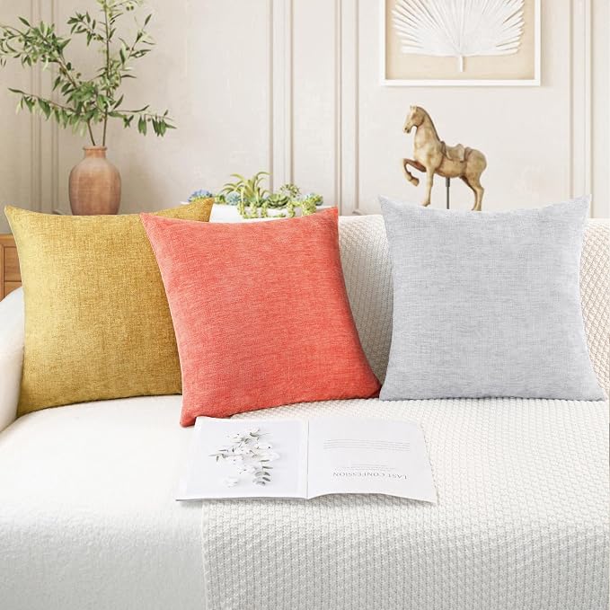 CaliTime Decorative Couch Throw Pillow Covers 20 X 20 Inches Living Coral | - Image 5