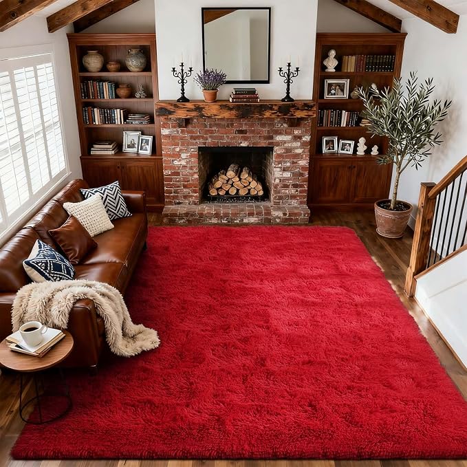 9x12 Ft Extra Large Shag Rugs for Living Room, Ultra Soft Fluffy Furry Area by Cuzwlovita