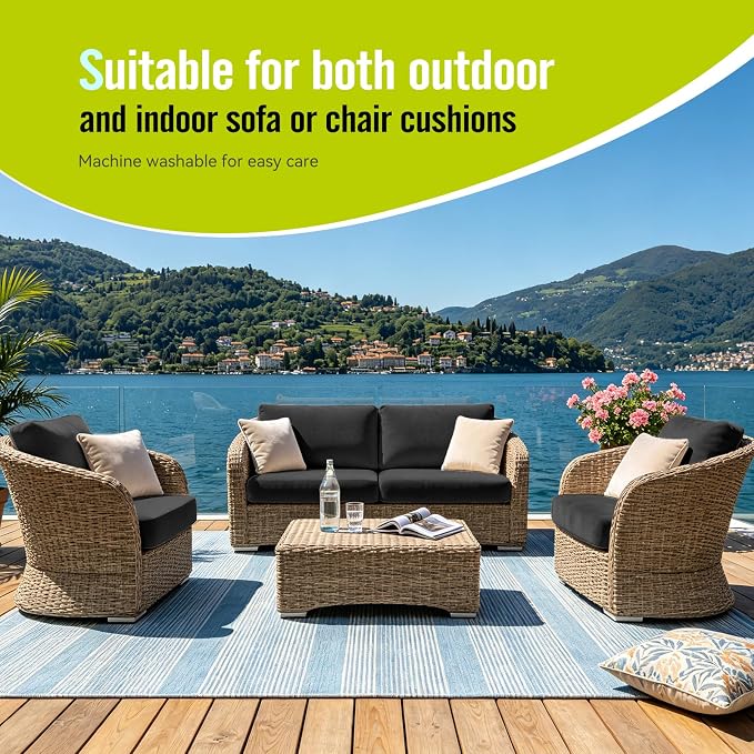 8Pcs Outdoor Cushion Covers, Stretch Patio Furniture Couch Chair Slipcovers | - Image 7