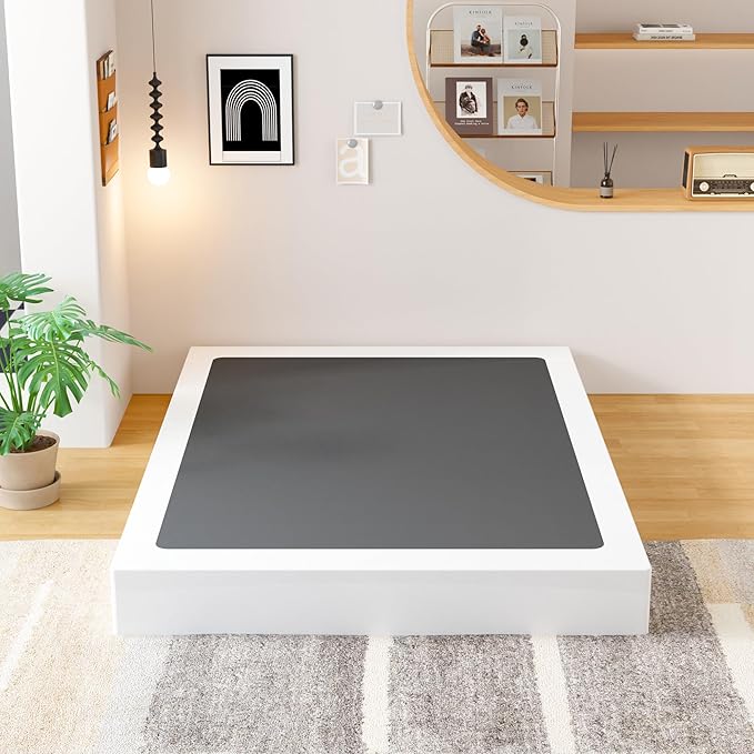 EMODA 9 Inch Queen Box Spring Bed Base, 3000 LBS Heavy Duty Metal Mattress Foundation with Fabric Cover, Easy Assembly