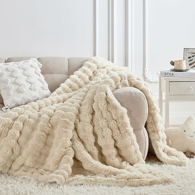60x80 Inches Ultra-Soft Fuzzy Faux Fur Plush Twin Size Blanket - Image 7
