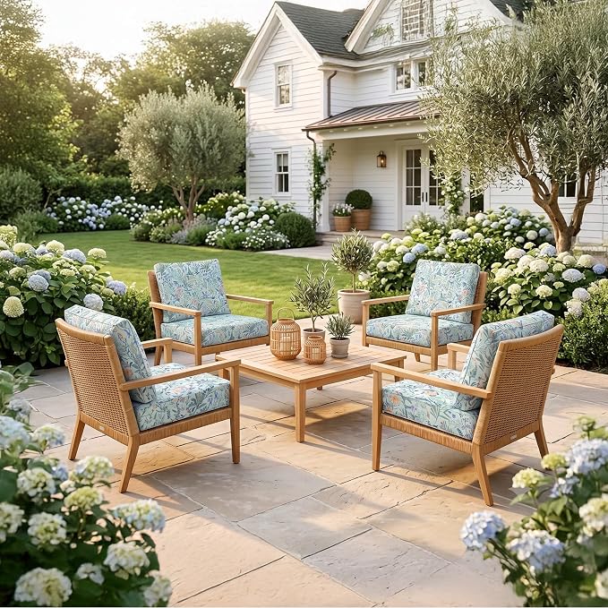 8Pcs Patio Cushion Covers Stretch Outdoor Furniture Protector Slipcovers | - Image 6