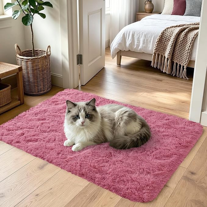 3x5 Blush Fluffy Soft Area Rug Non-Slip - Image 2