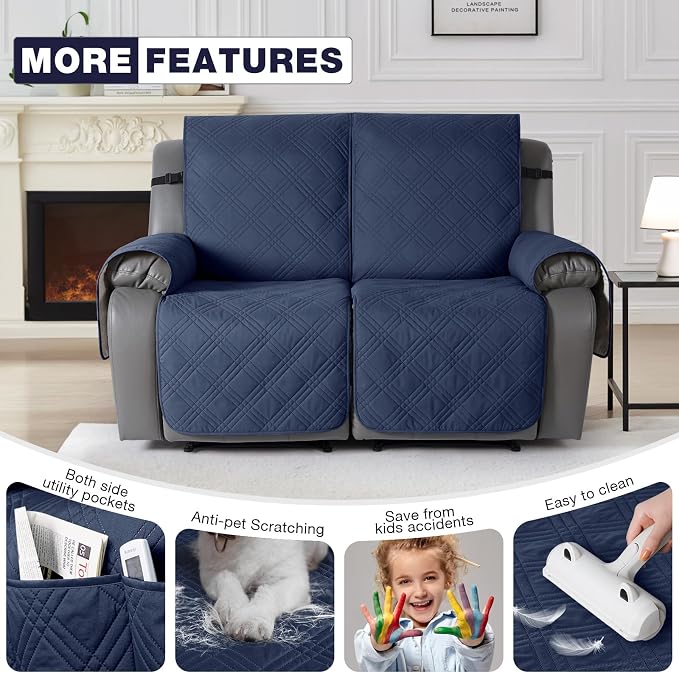 TAOCOCO 100% Waterproof Oversized Loveseat Recliner Cover, Non Slip Split Couch - Image 5