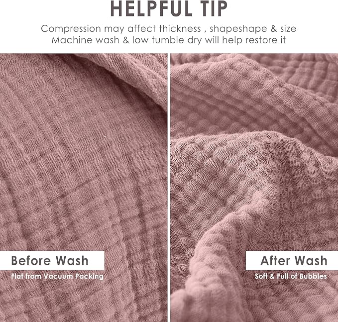 EMME Muslin Blankets for Adults Throw Blanket for Couch Breathable Gauze Soft - Image 8