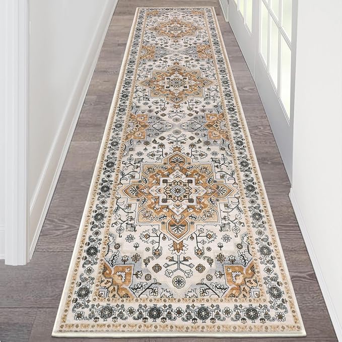 HEBE Hallway Runner Rug 2'x8', Washable Non Slip Kitchen Rug Runner | Soft Boho by HEBE