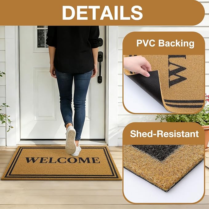 OLANLY Front Door Mat, Low Profile Doormat, Stain and Fade Resistant, - Image 6