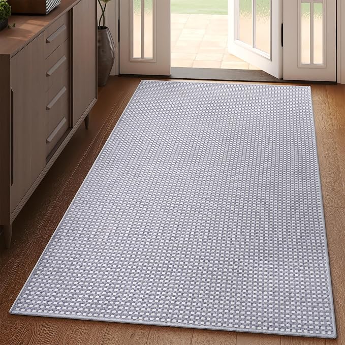 3x5 ft Area Rug Entryway Runner Kitchen Rugs Non Slip Washable Gray | Boho by YDKGL