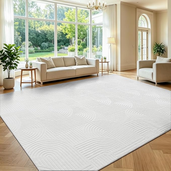 Pauwer 9x12 Area Rugs for Living Room, Modern Non Slip Washable Rug, Soft Fluffy by Pauwer