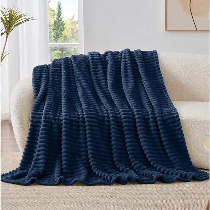 BEDELITE Striped Fleece Throw Blanket, Soft Cozy, Lightweight Warm, Machine - Image 8