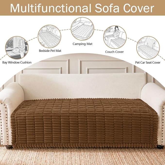 Couch Cover for Dogs, Washable Non Slip Plush Flannel Sofa Protector | Thick - Image 3