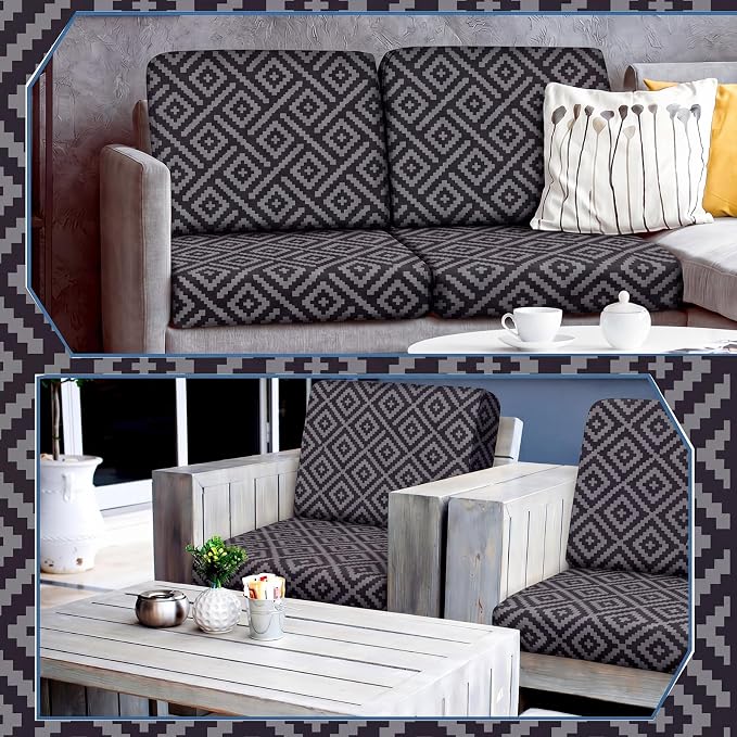 Geyoga 8 Pcs Patio Stretch Sofa Cushion Covers Outdoor Cushion Covers - Image 6