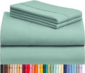 LuxClub 4 PC King Sheet Set, Breathable Luxury Bed Sheets, Deep Pockets Wrinkle Free Cooling Sheets Machine Washable Hotel Bedding Silky Soft - Light Teal King