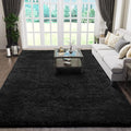 Ophanie Black Rugs for Living Room, Fluffy Furry Shaggy Fuzzy Area Rug by Ophanie