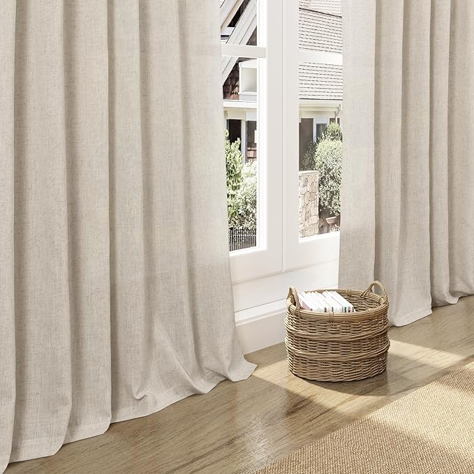108 Inch Long Curtains for Living Room Boho Linen Eclectic Home Decor Light - Image 5