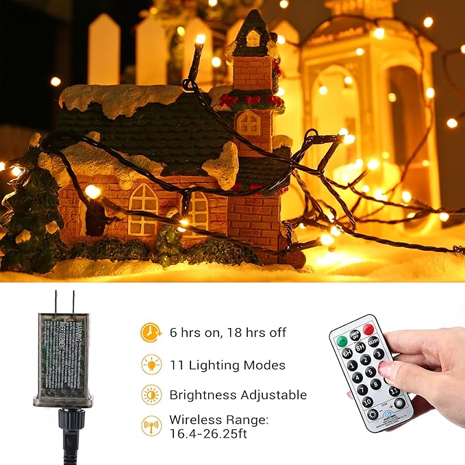 Brizled Christmas String Lights, 279ft 800 LED Color Changing Christmas Lights with Remote, 11 Modes Tree Light Warm White & Multicolor Green Wire Xmas Lights Outdoor for Xmas Party Home