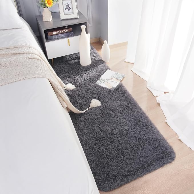 Chicrug Soft Runner Rugs for Bedroom Living Room Plush Fluffy Rug 2x8 | Shag - Image 3