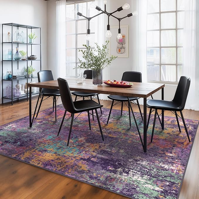 RELEANY Washable 5'x8' Abstract Area Rug - Image 2