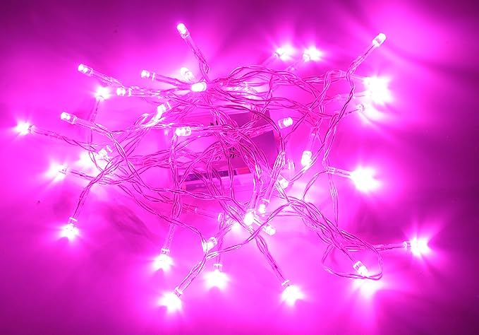 Karlling Battery Operated Pink 40 LED Fairy Light String Wedding Party Xmas Christmas Decorations(Pink,10 Pack)