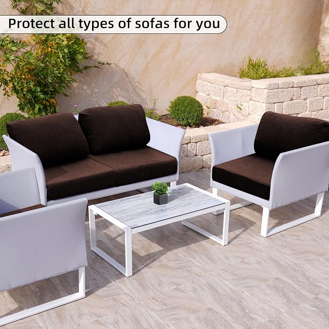 14PCS Patio Cushion Covers, Patio Furniture Couch Seat Slipcovers | Washable - Image 4