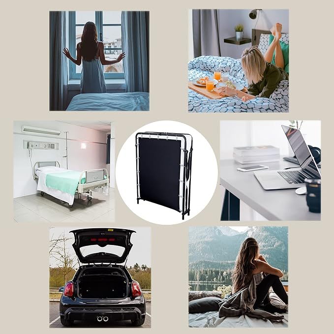 LEISUIT Foldaway Guest Bed Cot - Portable Folding Bed Frame with Thick Memory Foam Mattress for Spare Bedroom & Office