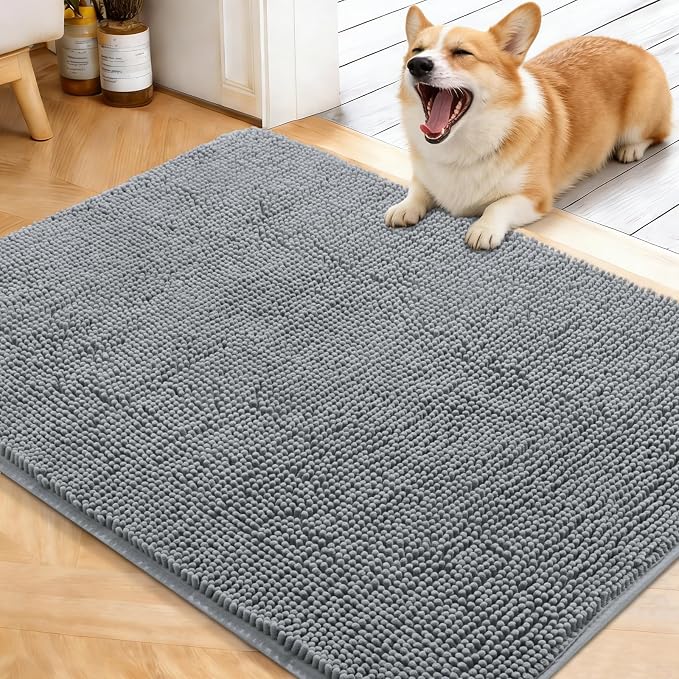 OLANLY Dog Door Mat for Muddy Paws 40x32, Super Absorbent Chenille Mud Mat | by OLANLY