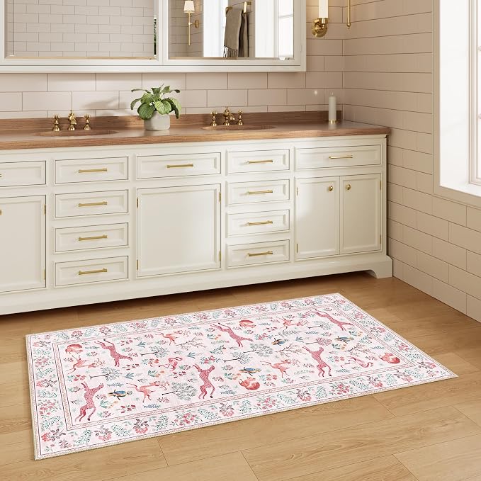 DUKINO 2x4 Rug for Entryway, Animal Washable Runner Rug for Kitchen, Low Pile - Image 9
