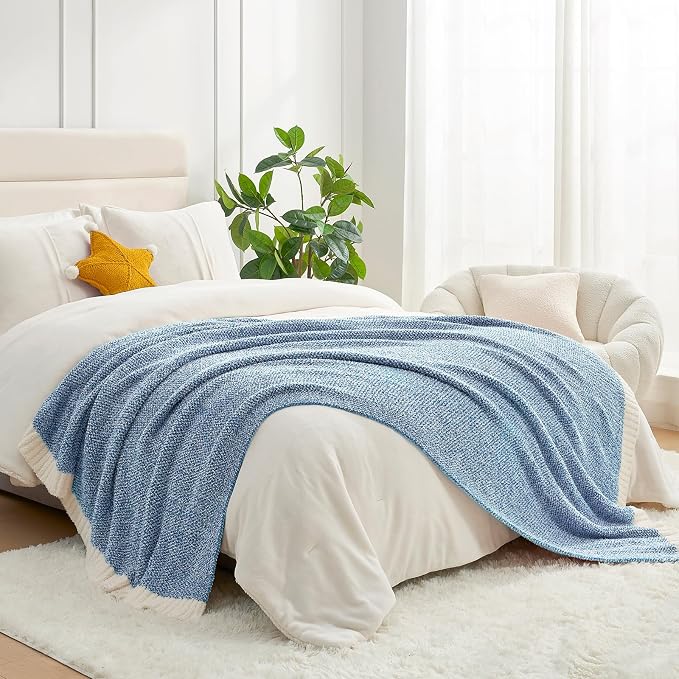Snuggle Sac Heather Blue Bed Blanket Oversized Twin XL 66x90, Super Soft Warm - Image 8