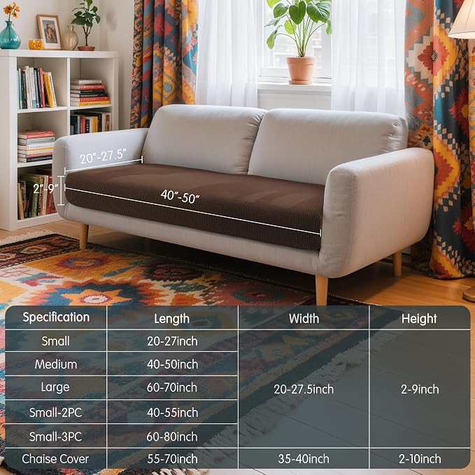 Hokway Couch Cushion Covers Stretch Cushion Covers Sofa Seat Cushion Slipcover - Image 3