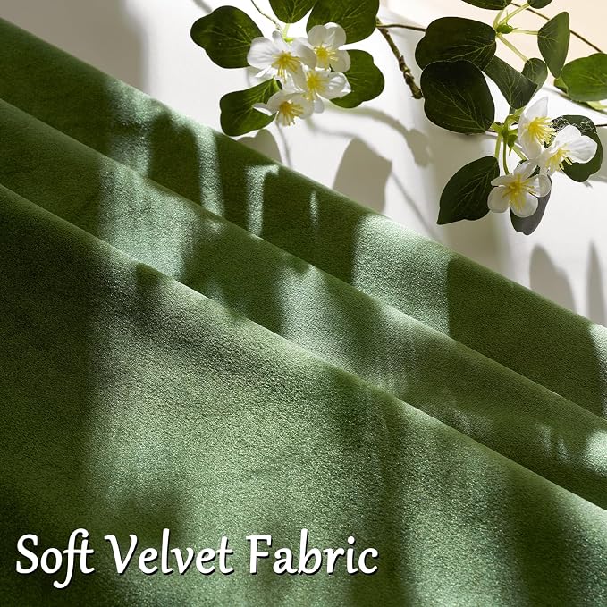GIGIZAZA Olive Green Velvet Throw Pillow Covers 20x20 Pack of 2 | Decorative - Image 5