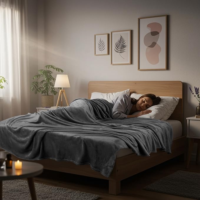 Utopia Bedding Fleece Bed Blanket California King Size Grey | Microfiber Plush - Image 6